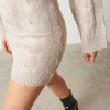 Clothing Pretty Lavish | Hunter Cable Knit Mini Skirt Beige