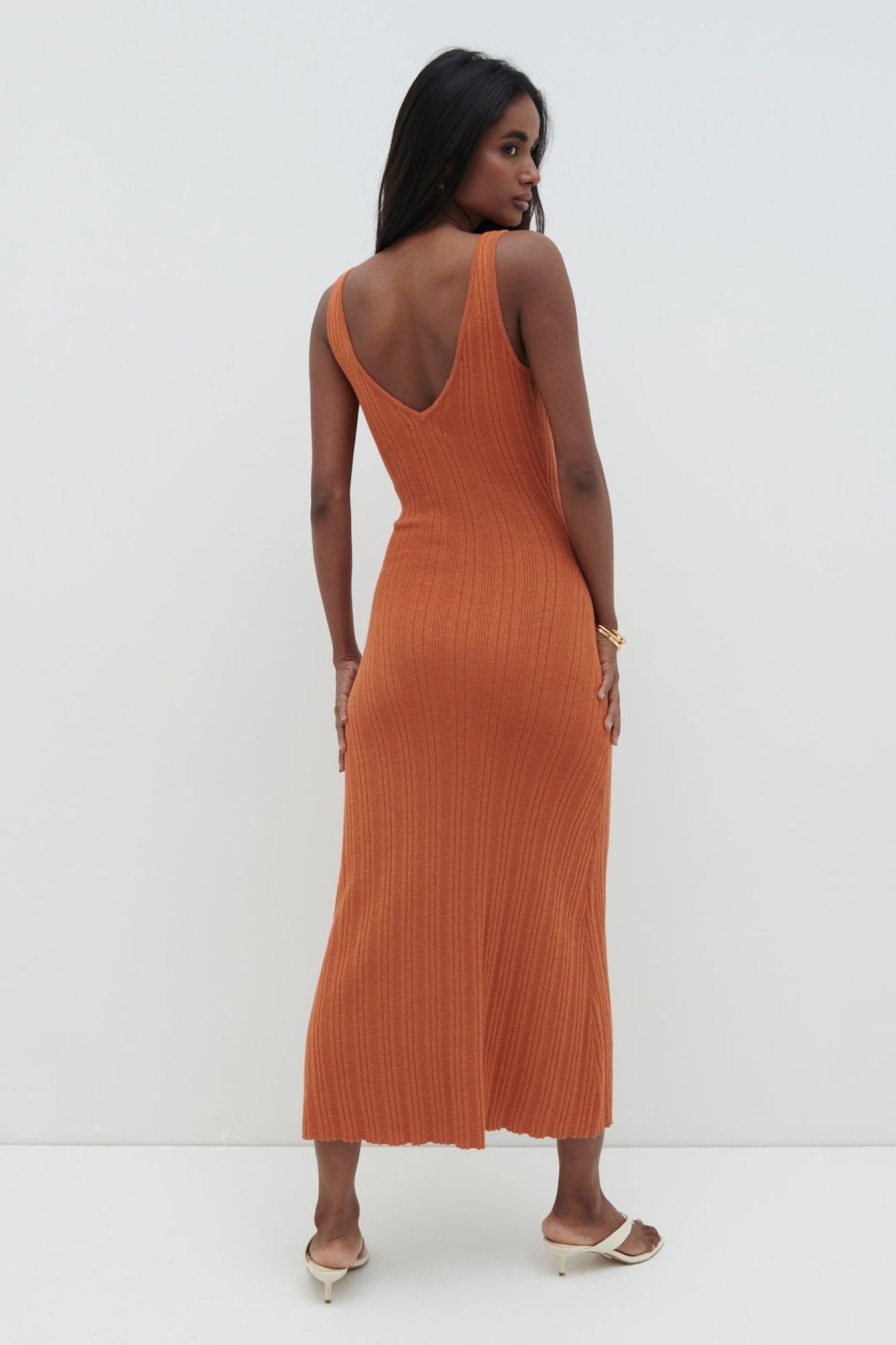 Clothing Pretty Lavish | Macie V Neck Midaxi Dress Copper