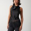 Clothing Pretty Lavish | Callie Asymmetric Fringed Top Black