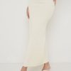 Clothing Pretty Lavish | Reese Midaxi Knit Skirt Cream