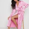 Clothing Pretty Lavish | Ronnie Satin Wrap Dress Pink