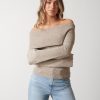 Clothing Pretty Lavish | Soreya Bardot Knit Top Beige