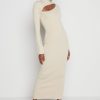 Clothing Pretty Lavish | Shani Cut Out Knit Dress Beige