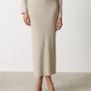 Clothing Pretty Lavish | Gianna Metallic Knit Skirt Champagne Metallic