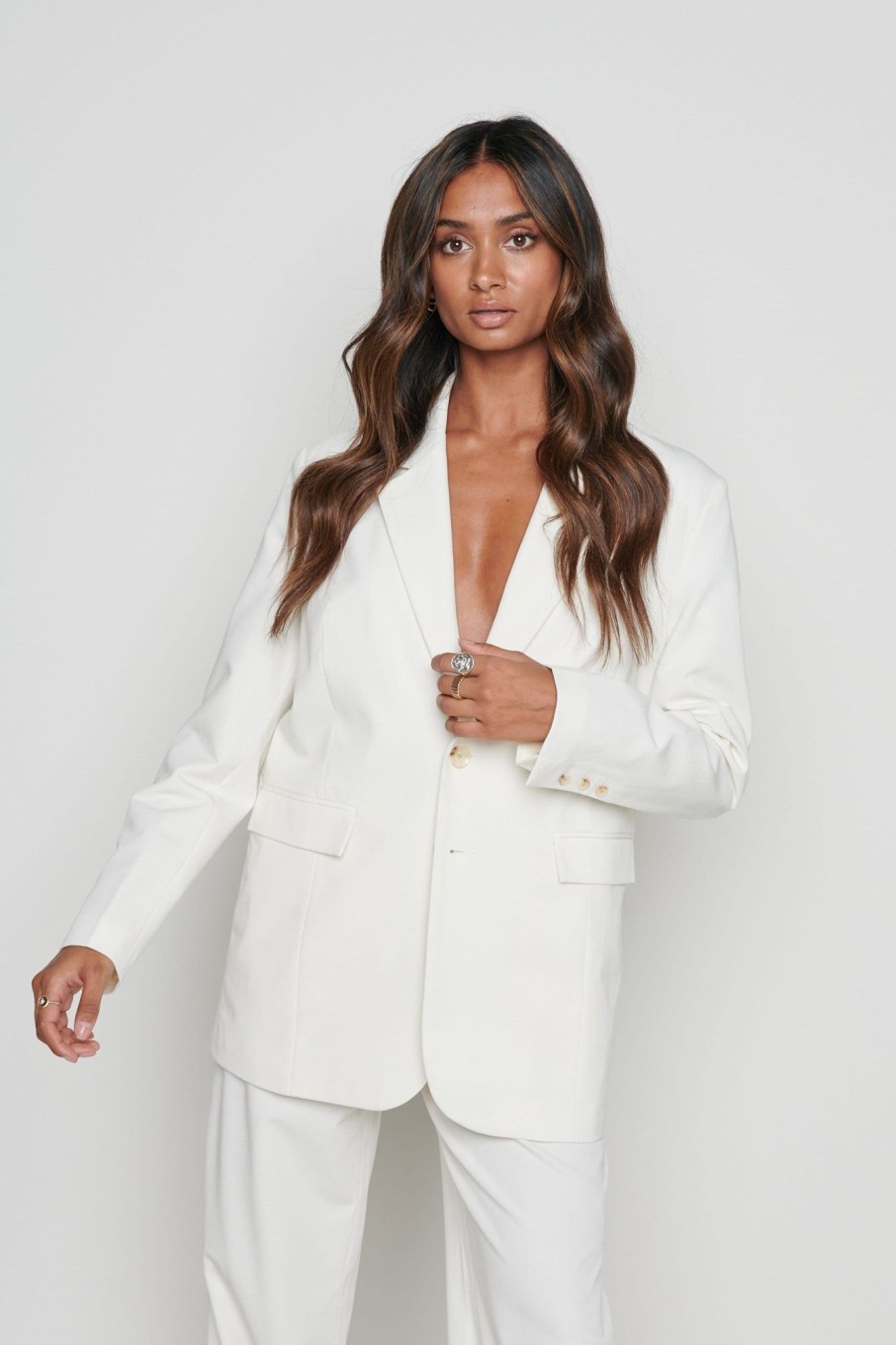 Clothing Pretty Lavish | Dylan Dad Blazer Cream