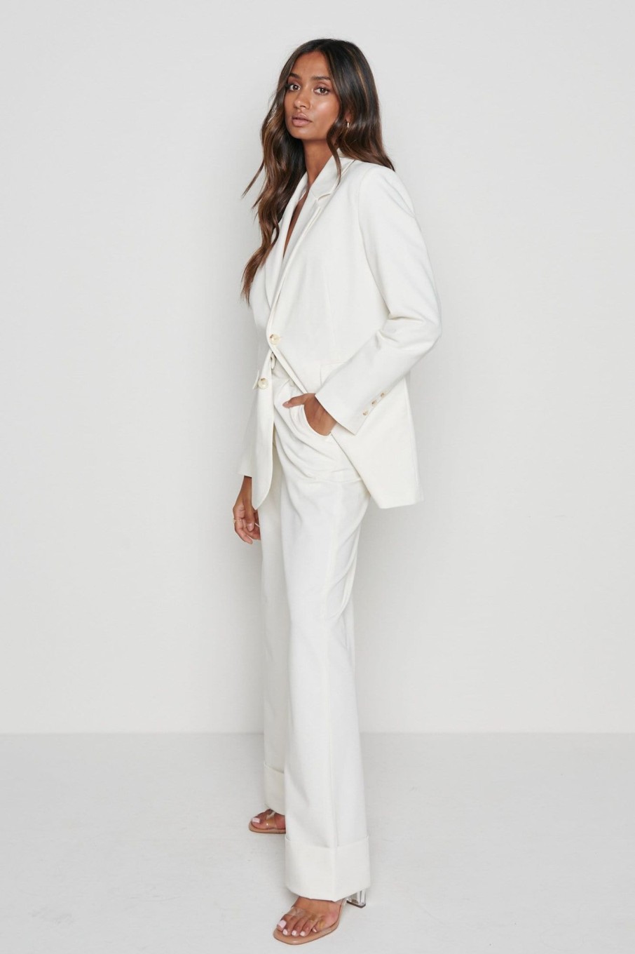 Clothing Pretty Lavish | Dylan Dad Blazer Cream