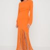 Clothing Pretty Lavish | Francoise Fringed Maxi Dress Orange