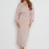 Clothing Pretty Lavish | Beau Wrap Midi Dress Dusky Pink