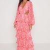 Clothing Pretty Lavish | Ashton Cut Out Maxi Dress Coral Swirl