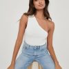 Clothing Pretty Lavish | Jamison One Shoulder Knit Top Cream