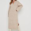 Clothing Pretty Lavish | Cas Collared Knit Dress Beige