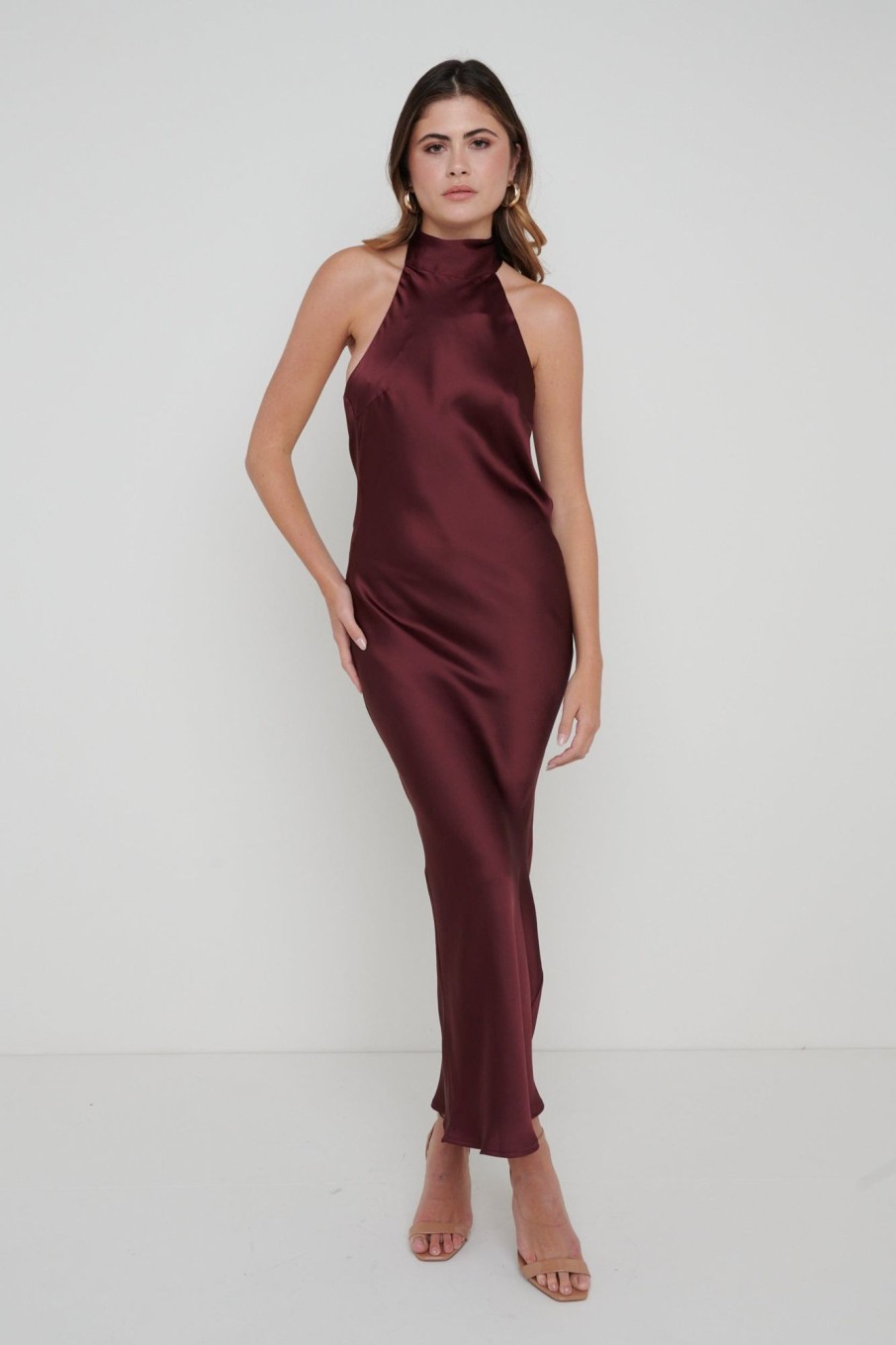 Clothing Pretty Lavish | Raleigh Cowl Back Midaxi Dress Red