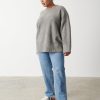 Clothing Pretty Lavish | Camille Oversized Borg Jumper Curve Charcoal