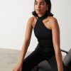 Clothing Pretty Lavish | Mia Turtle Neck Asymmetric Knit Top Black