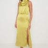 Clothing Pretty Lavish | Tabitha Funnel Neck Midaxi Dress Chartreuse