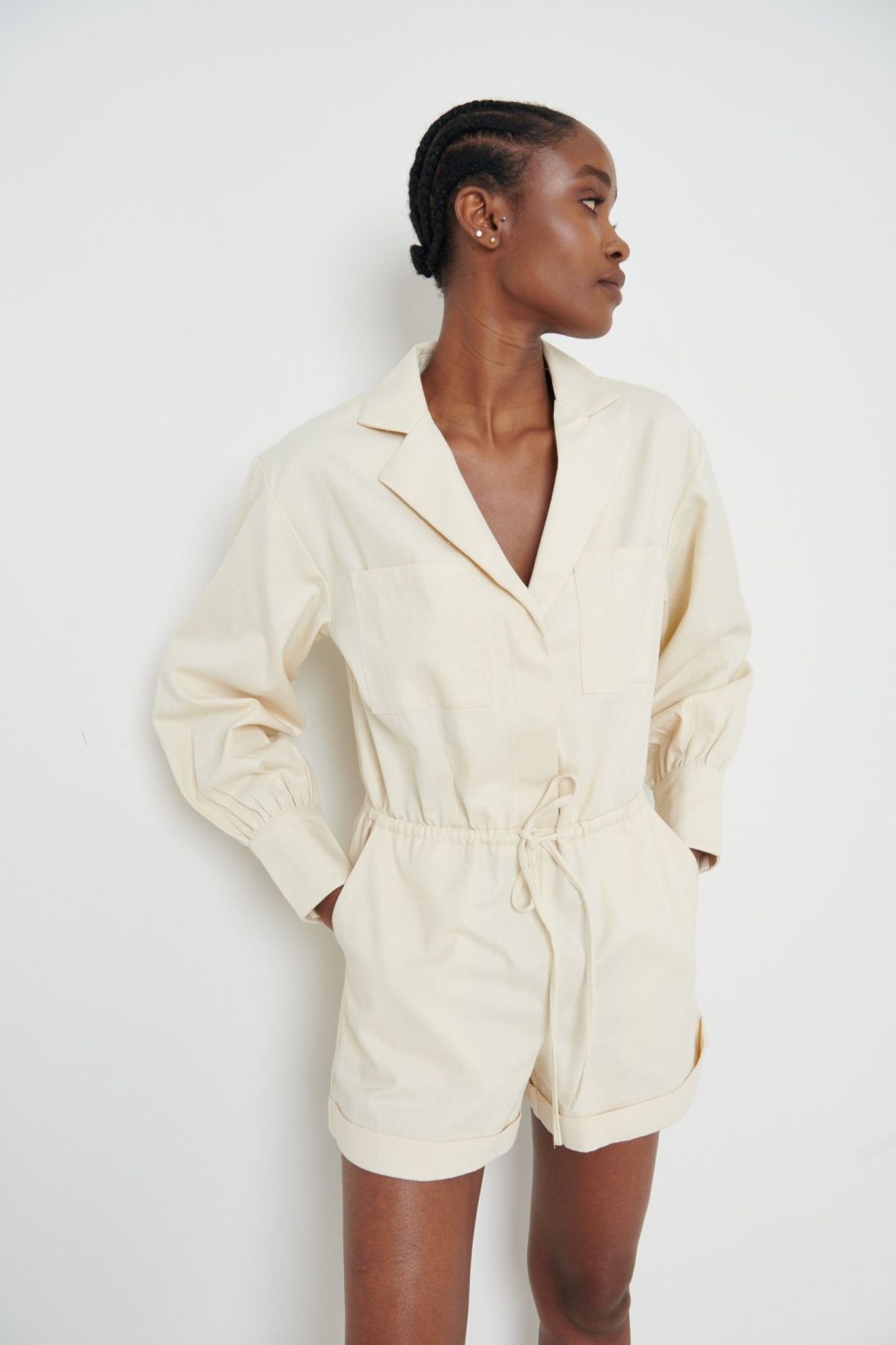 Clothing Pretty Lavish | Skyla Playsuit Sand