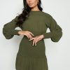 Clothing Pretty Lavish | Lucille Mini Shirred Dress Petrol Green