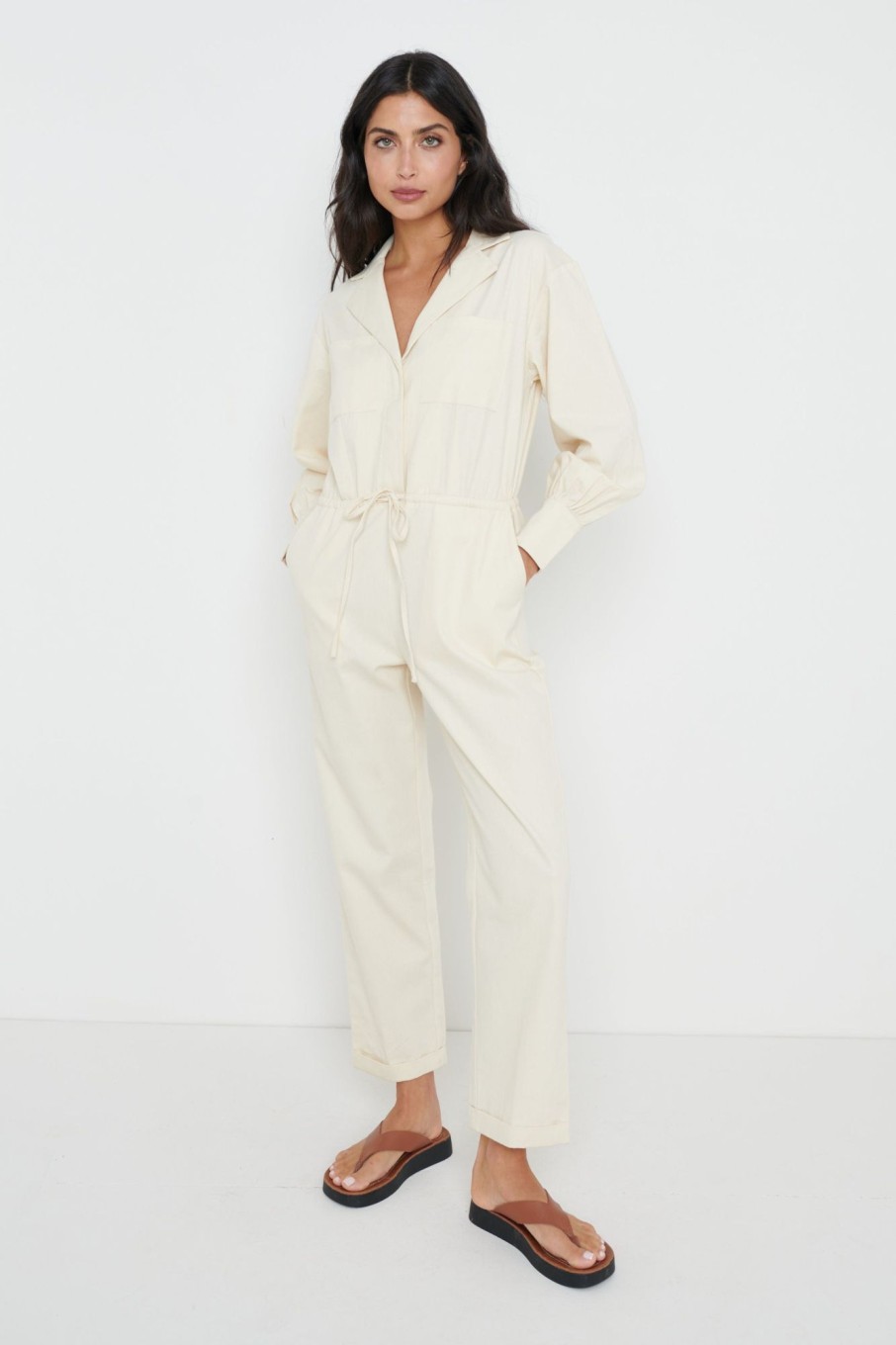 Clothing Pretty Lavish | Cara Boilersuit Sand