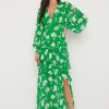 Clothing Pretty Lavish | Sabrinna Backless Ruffle Dress Green Floral