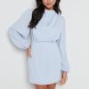 Clothing Pretty Lavish | Rachel Pleated Mini Dress Blue