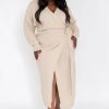 Clothing Pretty Lavish | Curve Beau Wrap Midi Dress