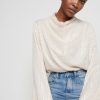 Clothing Pretty Lavish | Jayda Cowl Neck Blouse- Ecru Sequin Cream