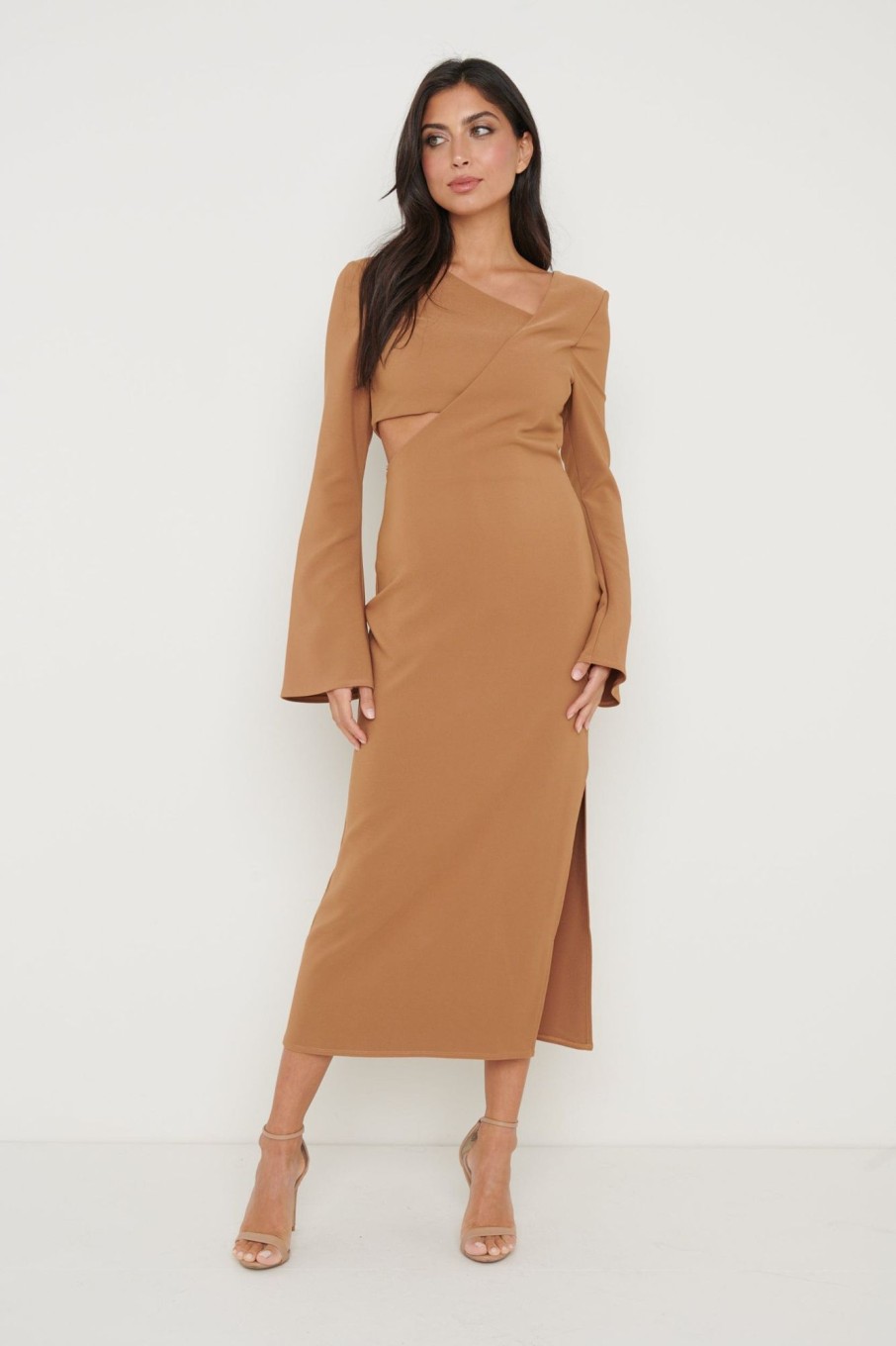 Clothing Pretty Lavish | Zariah Cut Out Midaxi Dress Ginger