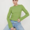 Clothing Pretty Lavish | Jayla Tie Back Knit Top Green