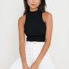 Clothing Pretty Lavish | Abbey Sleeveless Grown Neck Top Black