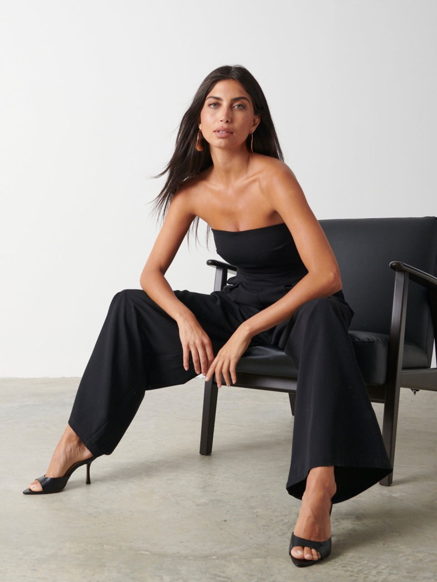 Clothing Pretty Lavish | Campbell Bandeau Jumpsuit Black