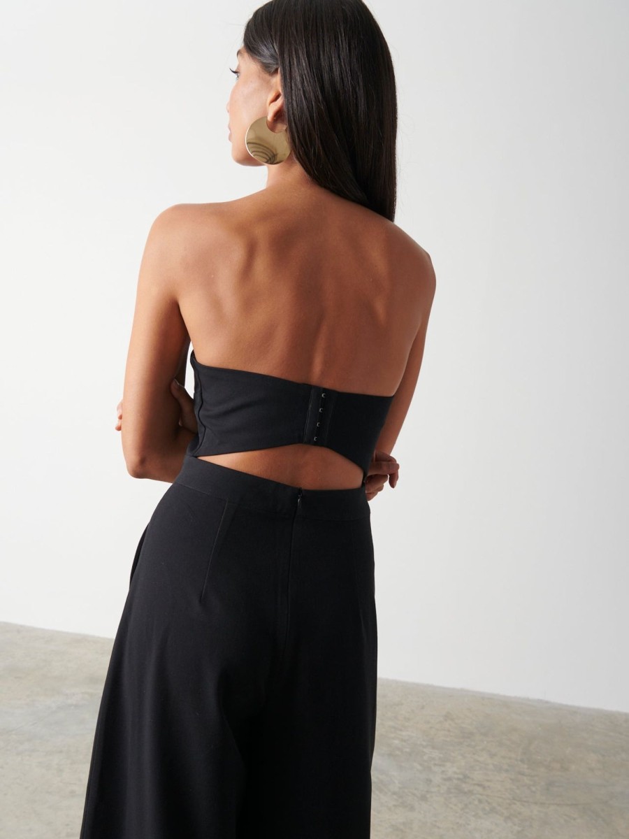 Clothing Pretty Lavish | Campbell Bandeau Jumpsuit Black