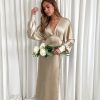 Clothing Pretty Lavish | Alexis Maxi Batwing Dress Matte Bronze