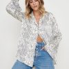 Clothing Pretty Lavish | Hailee Relaxed Blouse Abstract Wave