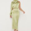 Clothing Pretty Lavish | Verity One Shoulder Satin Dress Olive