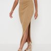 Clothing Pretty Lavish | Auden Rib Knit Skirt Camel