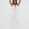 Clothing Pretty Lavish | Gabrielle Halterneck Midaxi Dress White