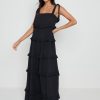 Clothing Pretty Lavish | Rosetta Ruffle Midaxi Dress Black