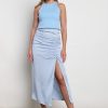 Clothing Pretty Lavish | Naomi Ruched Slit Skirt