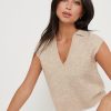 Clothing Pretty Lavish | Jensen Sleeveless Collar Jumper