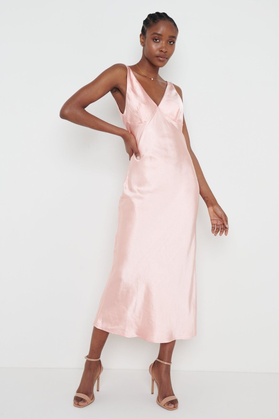 Clothing Pretty Lavish | Piper Midi Dress Peach