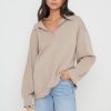 Clothing Pretty Lavish | Hayden Oversized Knit Jumper Beige