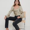 Clothing Pretty Lavish | Janis Blouse Taupe