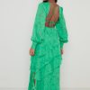 Clothing Pretty Lavish | Lois Cross Back Jaquard Maxi Dress Emerald