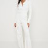 Clothing Pretty Lavish | Daisy Wide Leg Knit Jumpsuit Cream