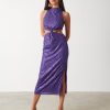 Clothing Pretty Lavish | Isidora Twist Knot Sequin Midaxi Dress Amethyst