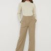 Clothing Pretty Lavish | Parker High Waisted Box Pleat Trouser Taupe