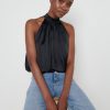 Clothing Pretty Lavish | Hailee Bubble Hem Blouse Black