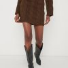 Clothing Pretty Lavish | Hunter Cable Knit Mini Skirt Brown