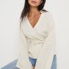 Clothing Pretty Lavish | Louis Linen Wrap Blouse Sand