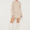 Clothing Pretty Lavish | Laurel Long Sleeve Knit Mini Dress Beige